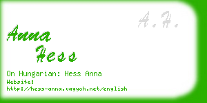anna hess business card